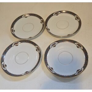 4 Replacement‎ Rosenthal Bavaria Tea Plates Blue Floral & Fruit Basket 5 3/4